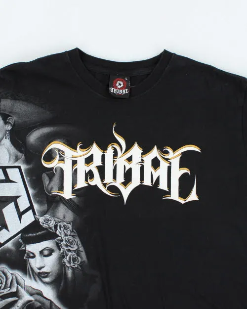 Vintage Tribal Portrait Graphic T-Shirt - L sold by Rokit product image thumbnail 3