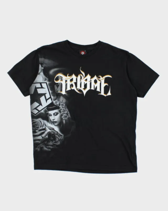 Vintage Tribal Portrait Graphic T-Shirt - L sold by Rokit