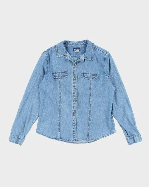 Vintage 90s Express Blue Denim Shirt - L sold by Rokit