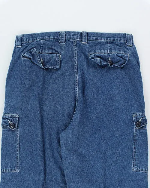 Vintage 90's Baggy Badge Cargo Denim Jeans - W34 L32 sold by Rokit product image thumbnail 4