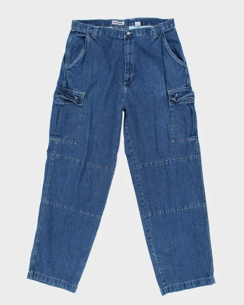 Vintage 90's Baggy Badge Cargo Denim Jeans - W34 L32 sold by Rokit