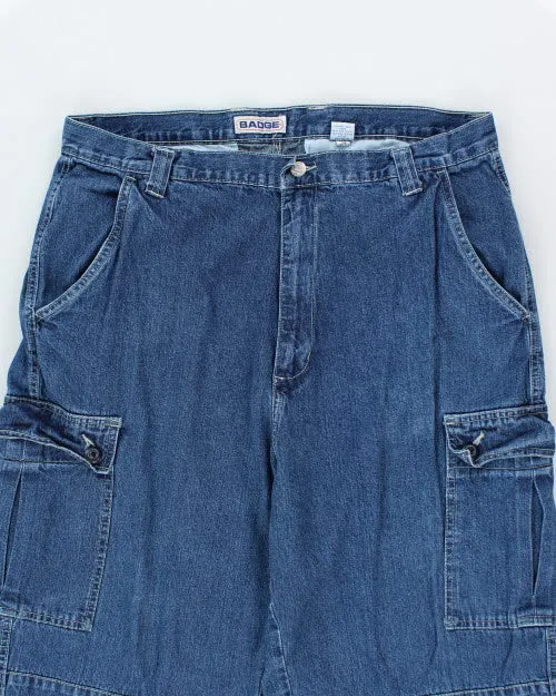 Vintage 90's Baggy Badge Cargo Denim Jeans - W34 L32 sold by Rokit product image thumbnail 3