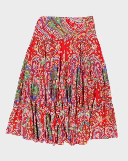 Ralph Lauren Red Tiered Skirt - S sold by Rokit product image thumbnail 2