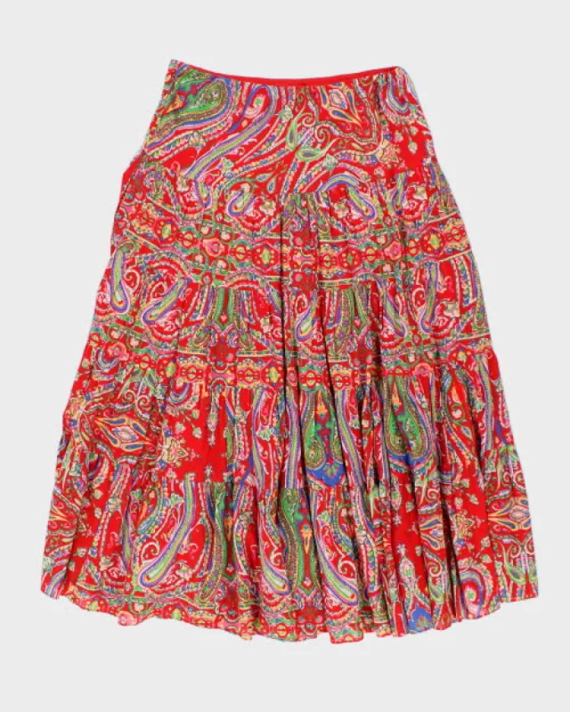 Ralph Lauren Red Tiered Skirt - S sold by Rokit