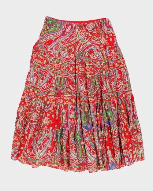 Ralph Lauren Red Tiered Skirt - S sold by Rokit