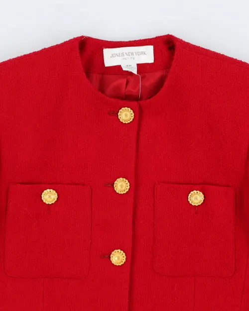 Vintage Jones New York Red Wool Blazer - S sold by Rokit product image thumbnail 3