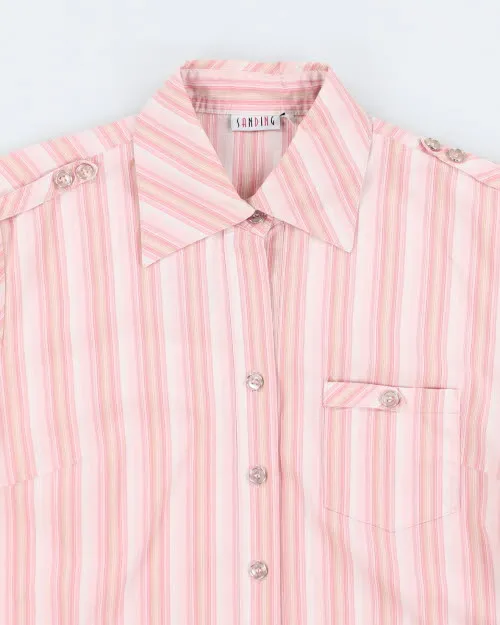 Y2k 00s Sanding Pink Stripe Blouse - M sold by Rokit product image thumbnail 3