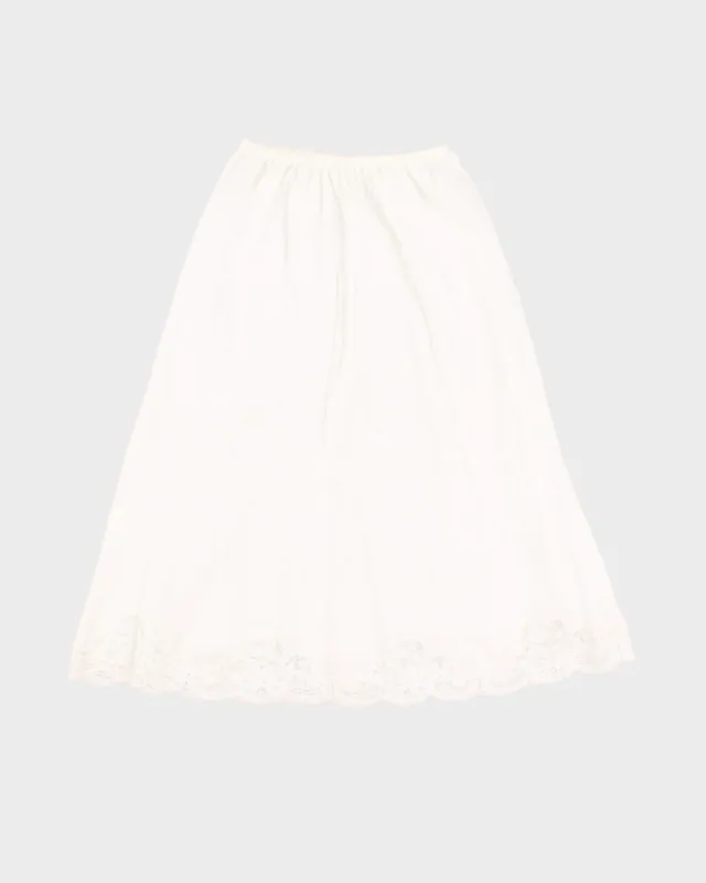White Laced Petticoat Slip Skirt - S sold by Rokit