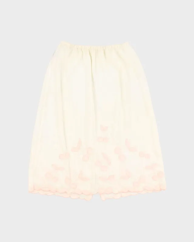 Vintage Cherry Stitched Petticoat Slip Skirt - S sold by Rokit