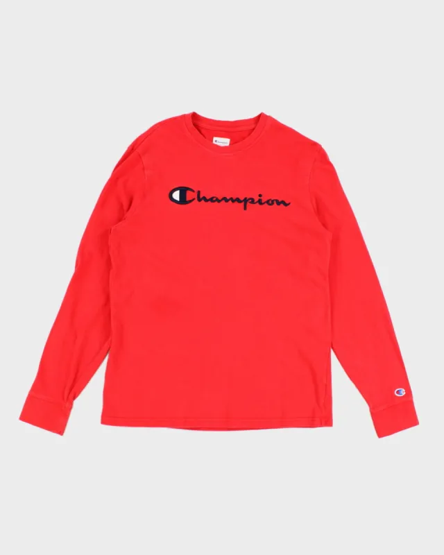 Champion Embroidered Long Sleeve T-Shirt - M sold by Rokit