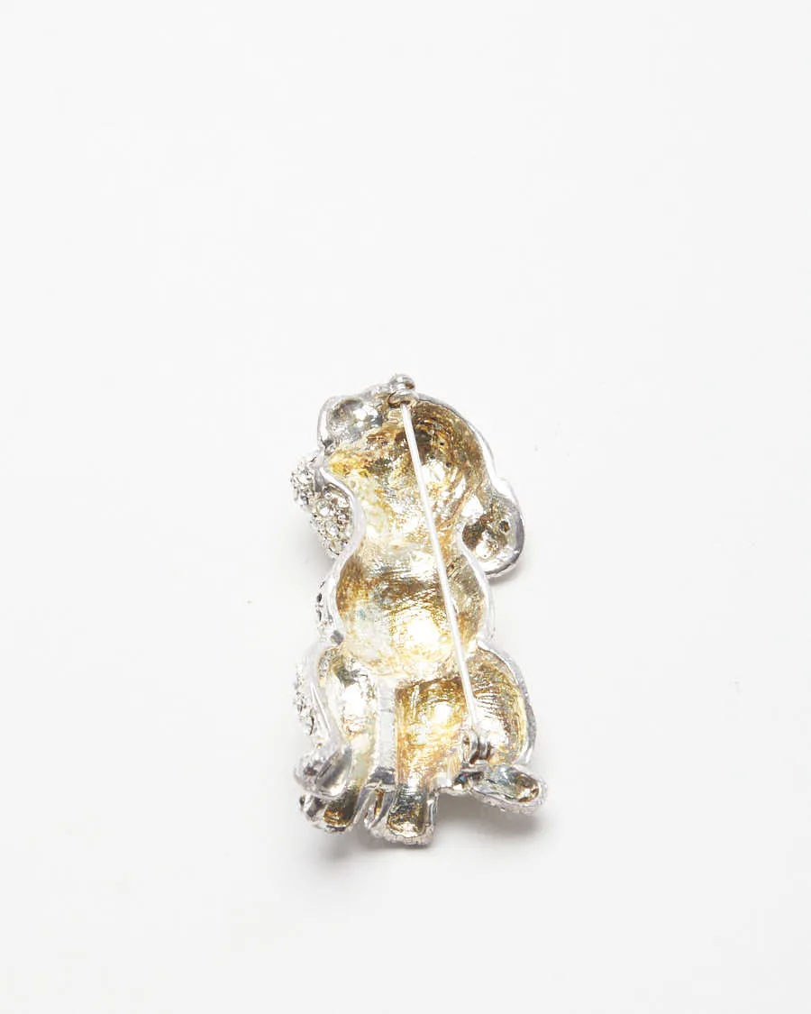 Vintage Dalmatian Brooch with Enamel and Stones sold by Rokit product image thumbnail 2