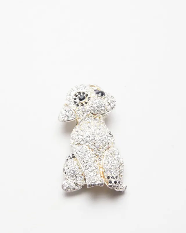 Vintage Dalmatian Brooch with Enamel and Stones sold by Rokit