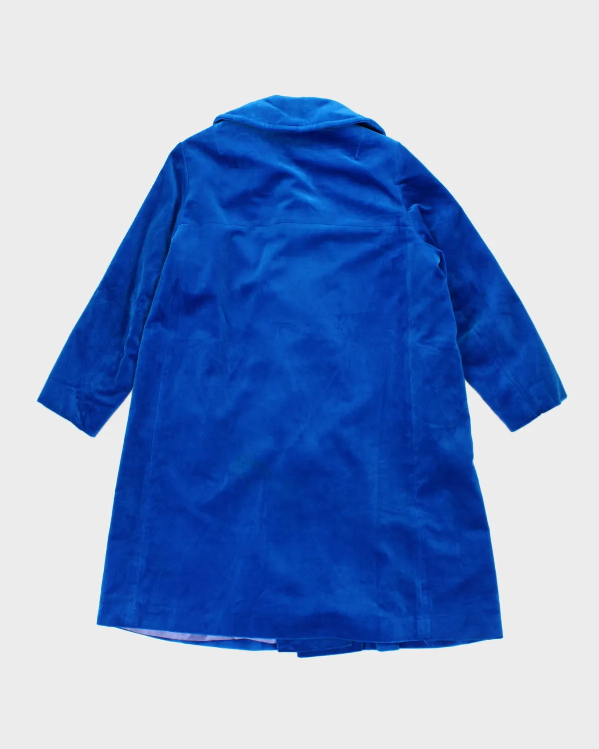 Vintage 60's Surrey Classics Royal Blue Velvet Double Breasted Coat sold by Rokit product image thumbnail 2