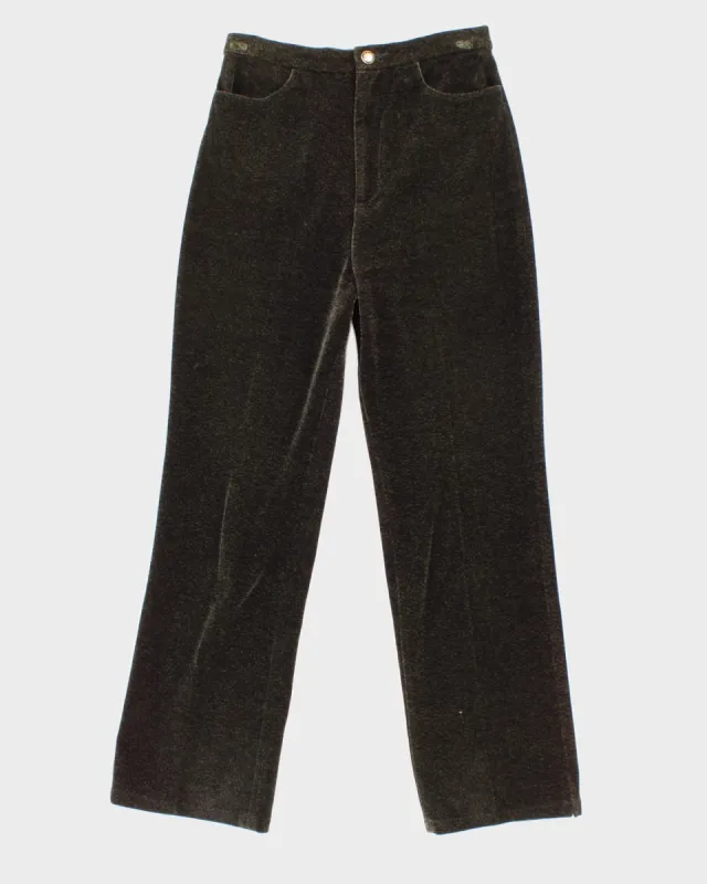 Vintage Green Velour Trousers - W28 L27 sold by Rokit