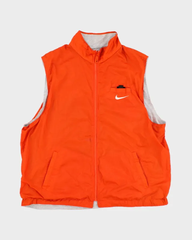 Vintage 90s Nike Reversible Orange/Grey Vest - XL sold by Rokit
