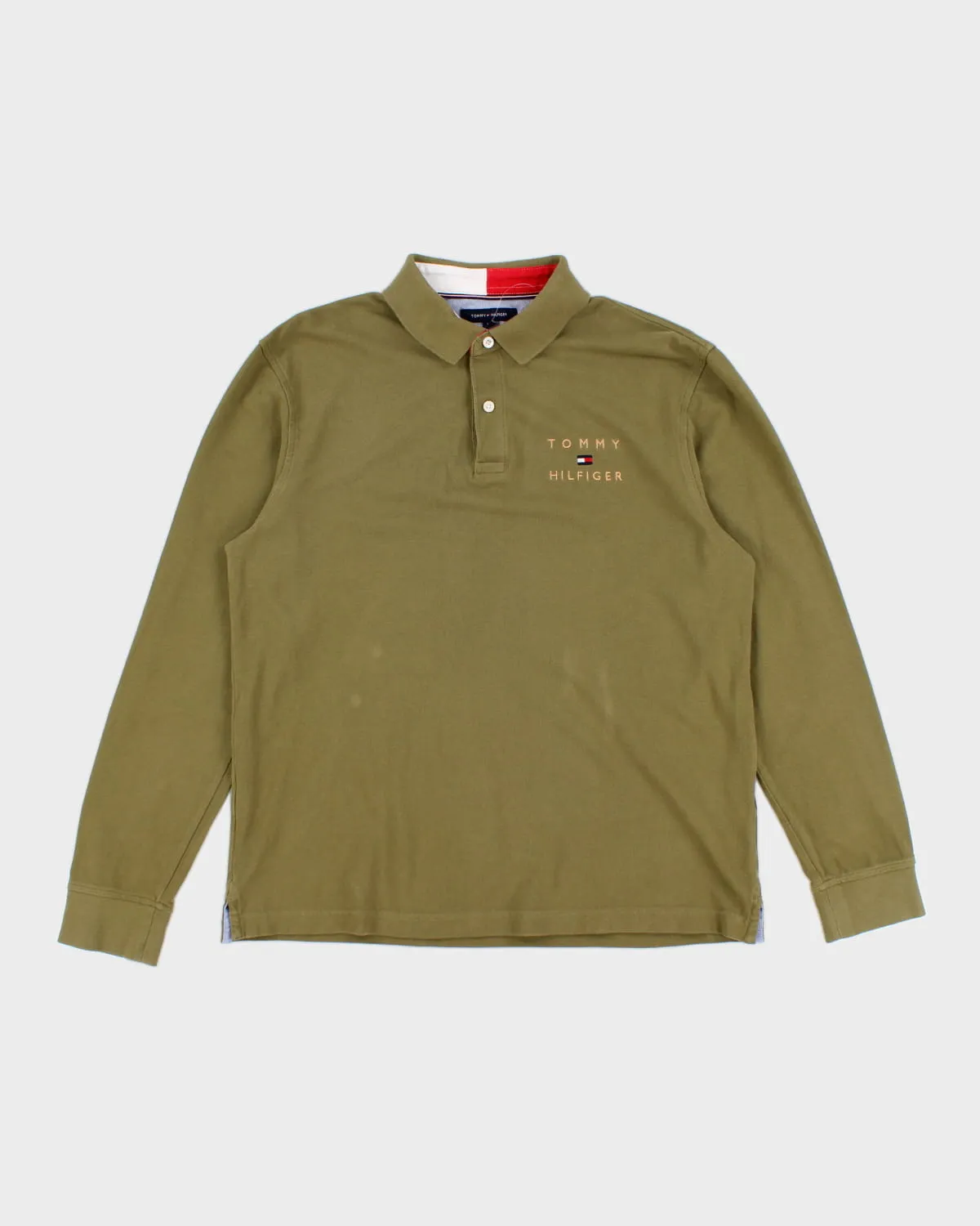 Tommy Hilfiger Long Sleeve Green Polo Shirt - L sold by Rokit
