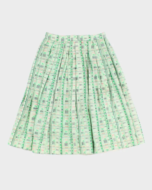70's Pattern Pleated Skirt - S sold by Rokit