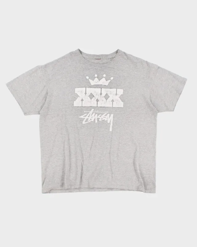 Distressed 90's Stussy Print T-Shirt - XL sold by Rokit