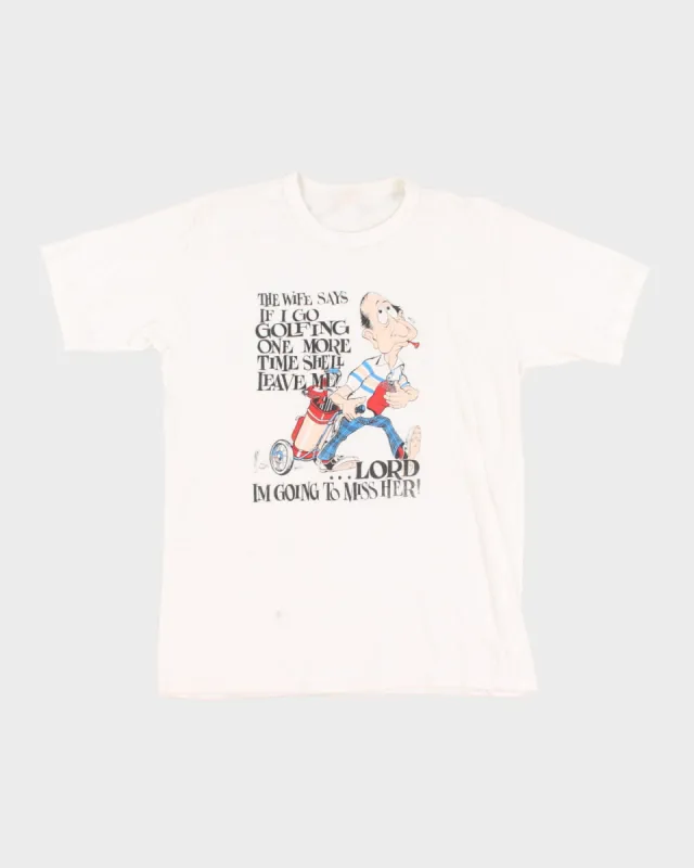 Vintage 80s Comedy Golf Graphic T-Shirt - M sold by Rokit