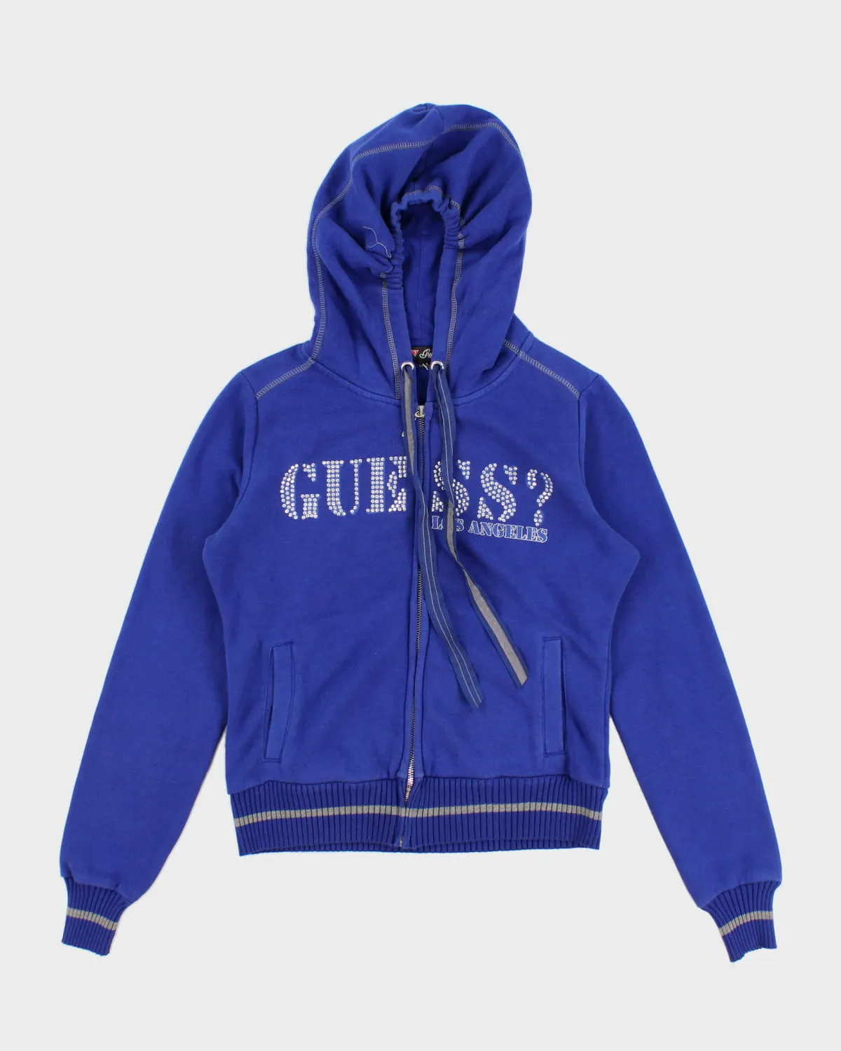 Y2K 00s Guess Bedazzled Zip Up Hoodie - S sold by Rokit