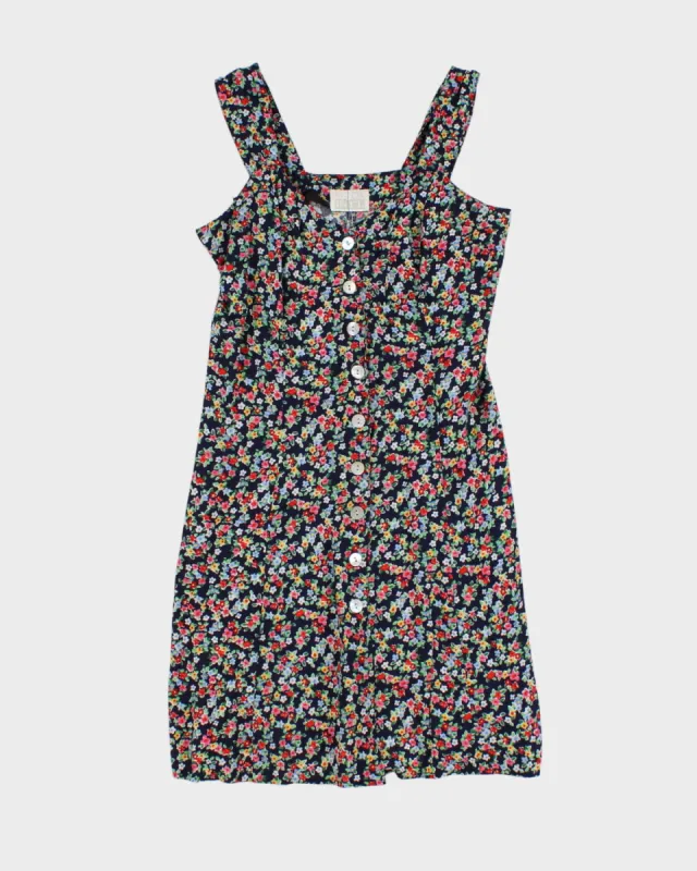 Vintage 90s Moda International Floral Button-Up Mini Dress - S sold by Rokit