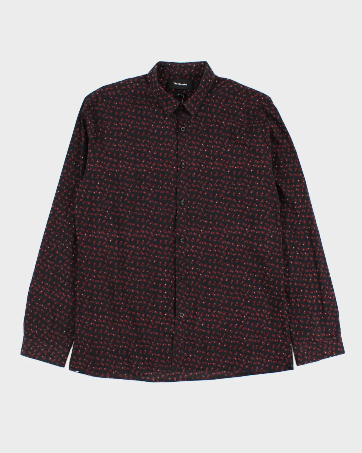 The Kooples Fitted Black Floral Shirt - L sold by Rokit
