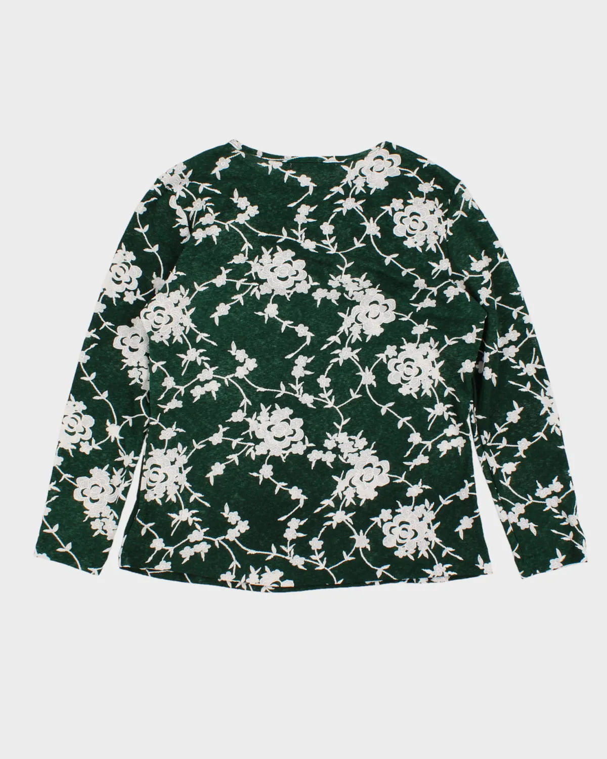 00s Suzy Shier Floral Green Long Sleeve Top - M sold by Rokit product image thumbnail 2