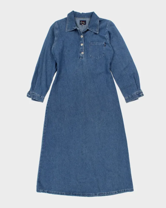 Vintage Long Sleeve Denim Maxi Dress - M sold by Rokit