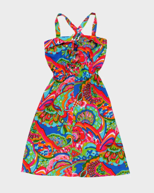 Vintage Handmade Psychedelic Print Mini Dress - XS/S sold by Rokit