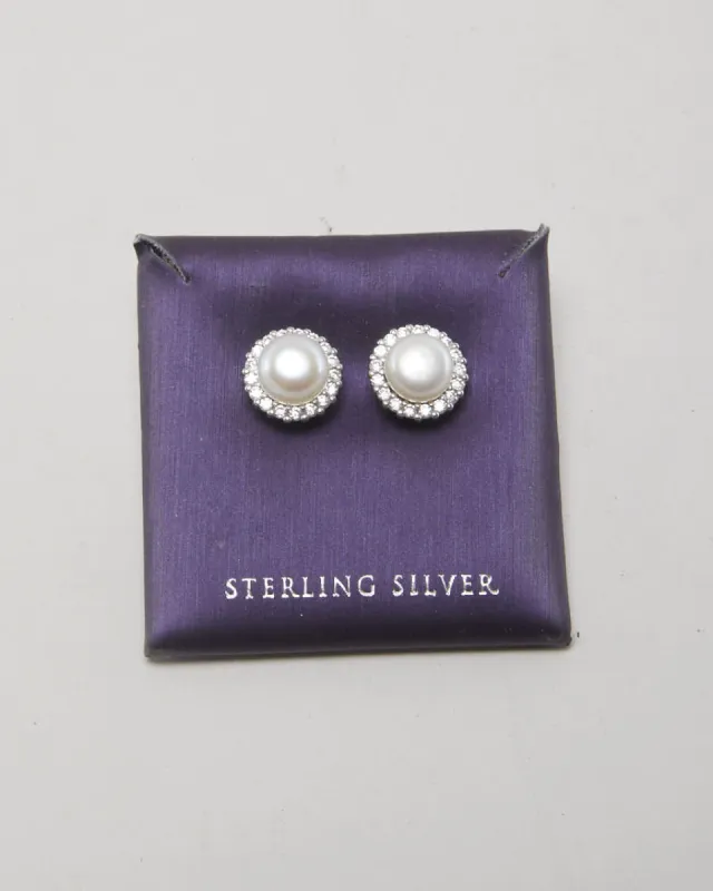 Pearl Sterling Silver Earrings sold by Rokit