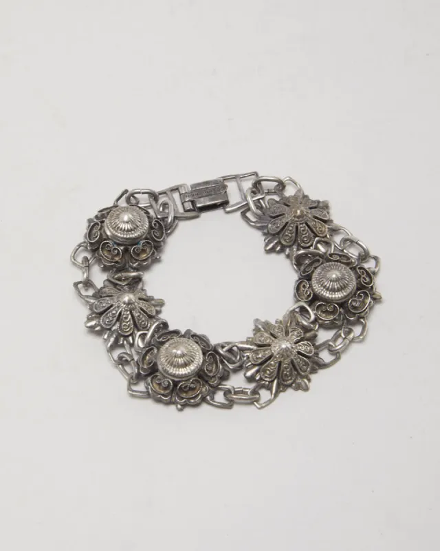 1950's Classic Art Deco Silver Bracelet sold by Rokit