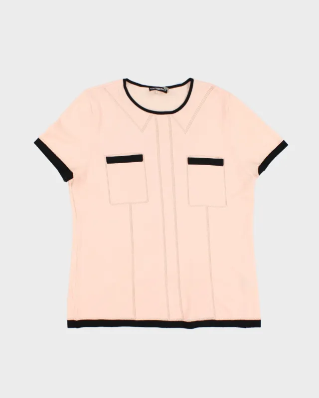 Karl Lagerfeld Pink Knitted Top - S sold by Rokit