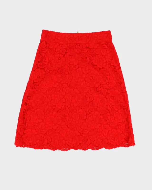 Red Lace Kate Spade Midi Skirt - XS sold by Rokit