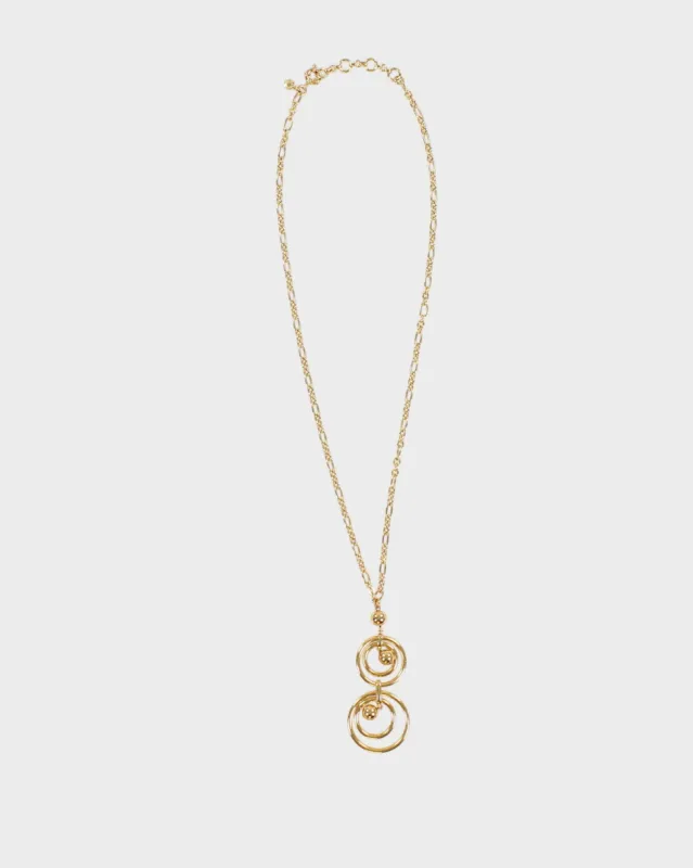 J Crew Gold Plated Circular Pendant Necklace - O/S sold by Rokit