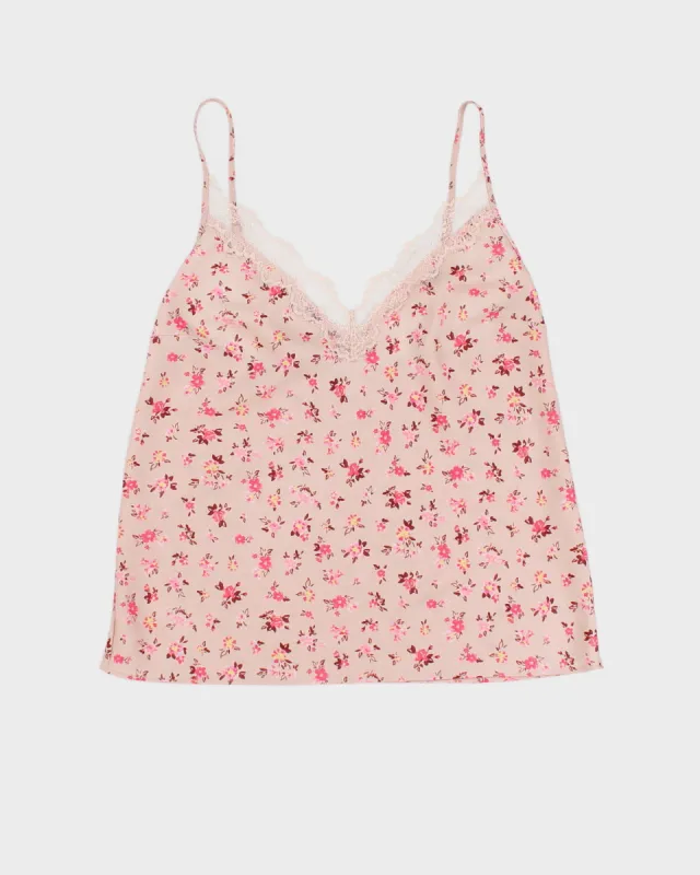 Y2K 00s Victoria's Secret Dusty Pink Floral Camisole - XS sold by Rokit