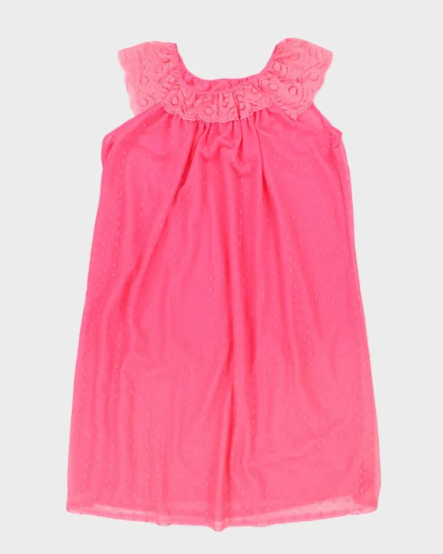 Vintage 70s Pink Lace Nightgown - XL sold by Rokit