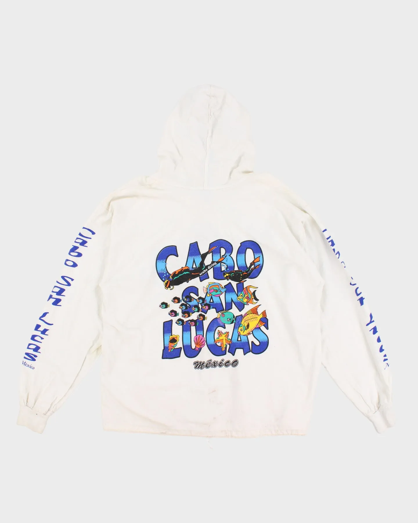 1990s White Graphic Hooded Jumper - XXXL sold by Rokit product image thumbnail 2