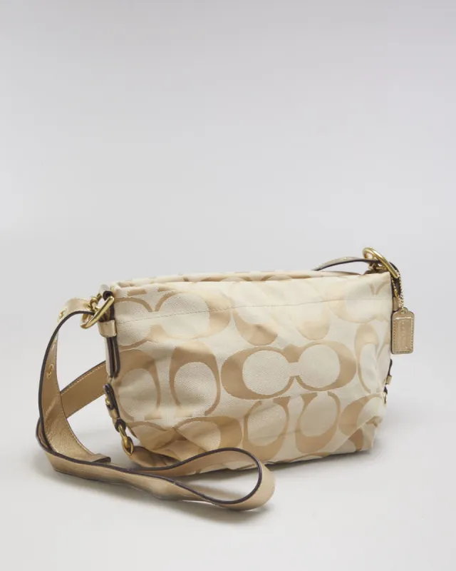 Coach Beige Monogram Print Crossbody Bag - O/S sold by Rokit