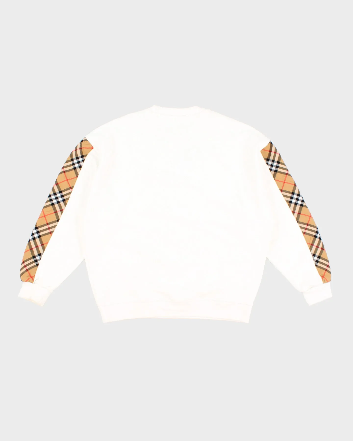 Burberry Oversized Cotton Blend Sweatshirt In White With Nova Check Sleeve - M sold by Rokit product image thumbnail 2