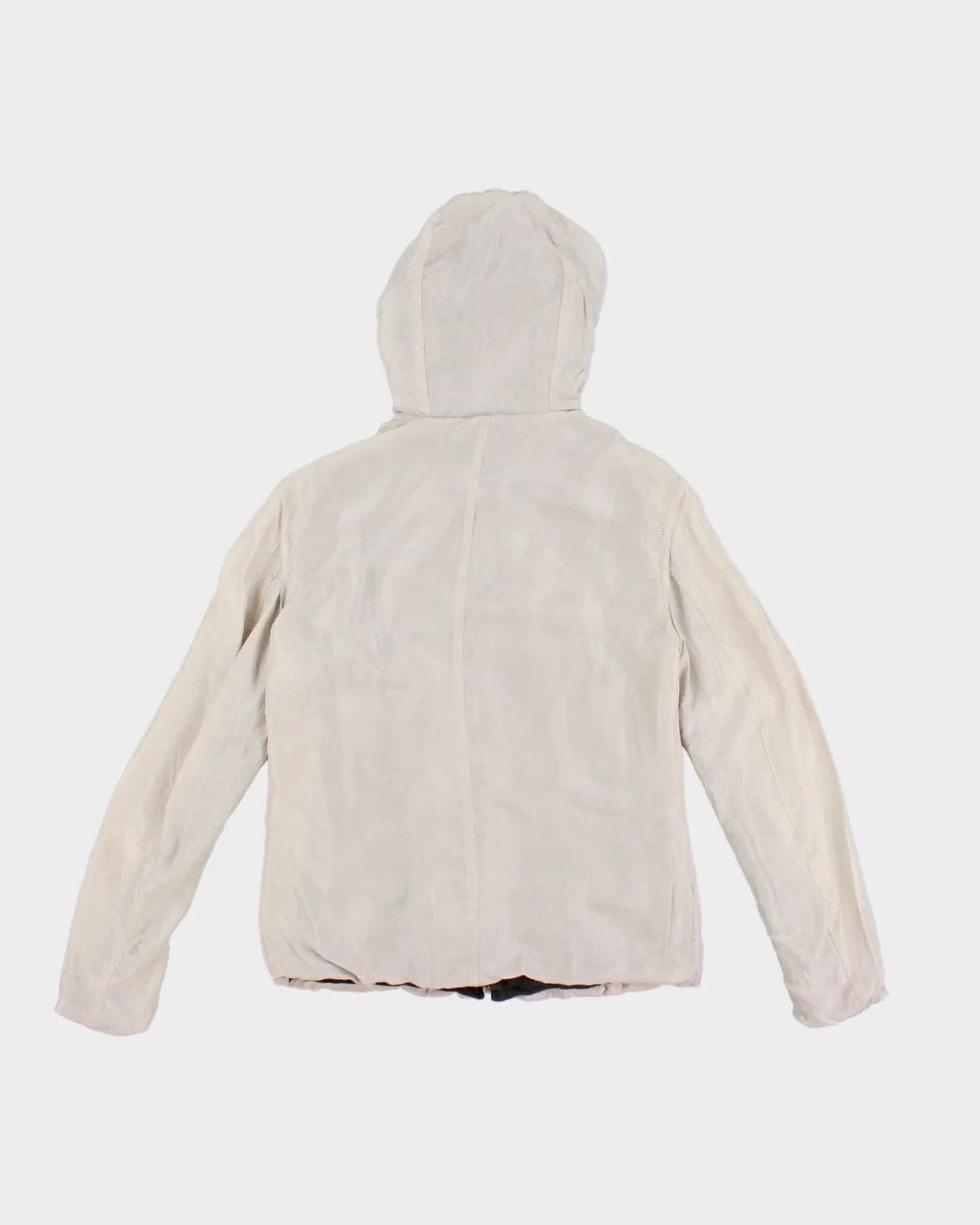 Vintage 00s Emporio Armani Beige Silk Hooded Jacket - M/L sold by Rokit product image thumbnail 2