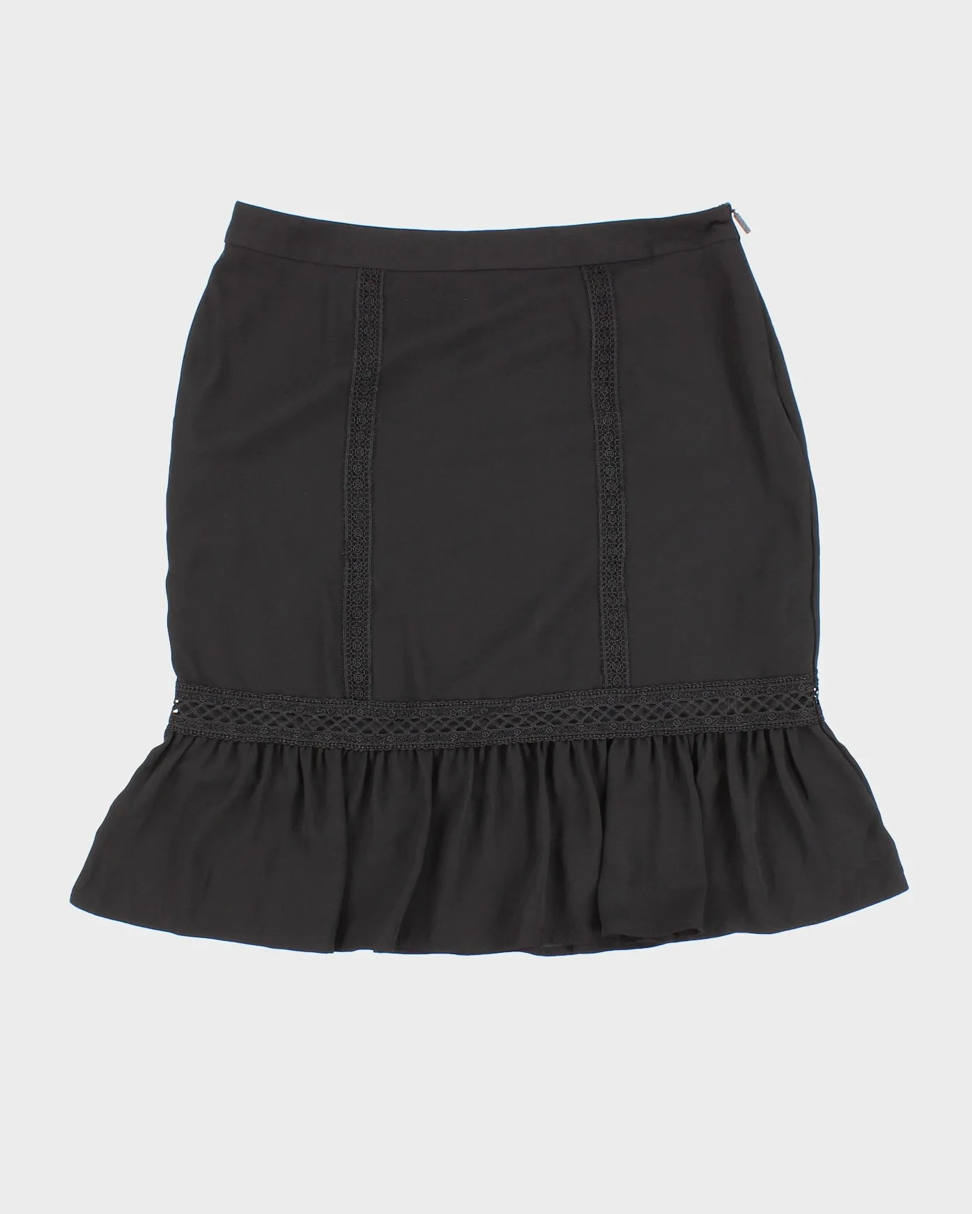 Karl Lagerfeld Black Lace Detail Mini Skirt - M sold by Rokit