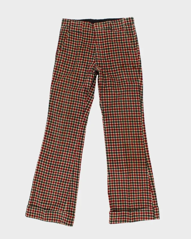 Vintage 70s Farah Dogtooth Cord Flared Trousers - W32 sold by Rokit