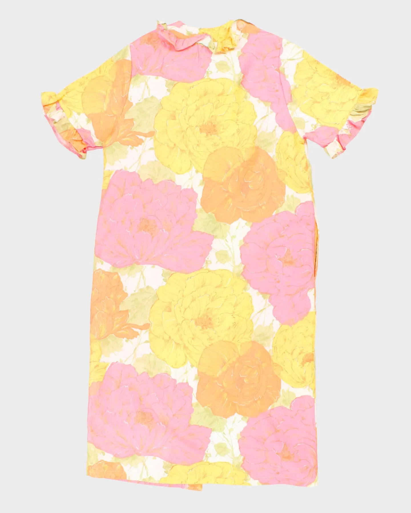 Vintage 60s Fashion Apparel Floral Button Up Dress - S sold by Rokit product image thumbnail 2