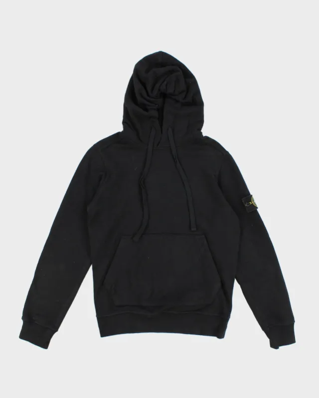 Stone Island Men's Black Hoodie With Patch Sleeve - S sold by Rokit