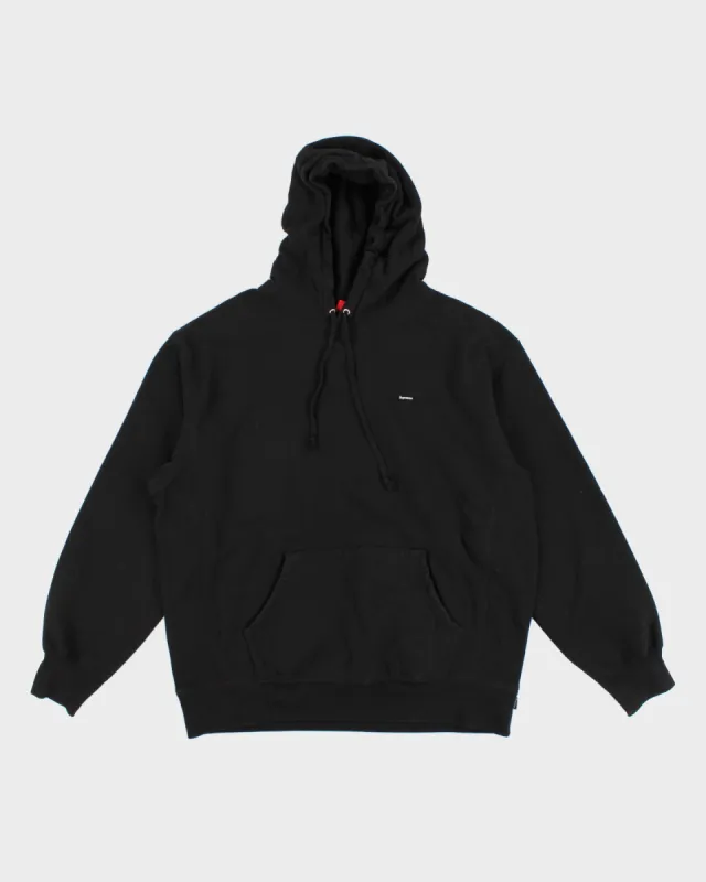 Supreme Black Embroidery Logo Oversize Hoodie - L sold by Rokit