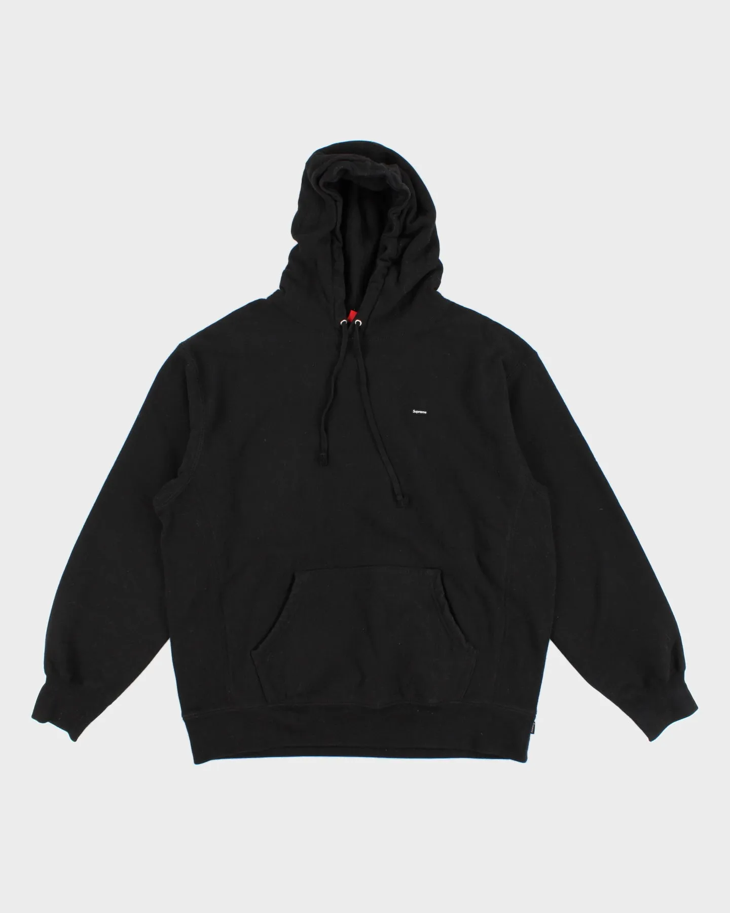 Supreme Black Embroidery Logo Oversize Hoodie - L sold by Rokit