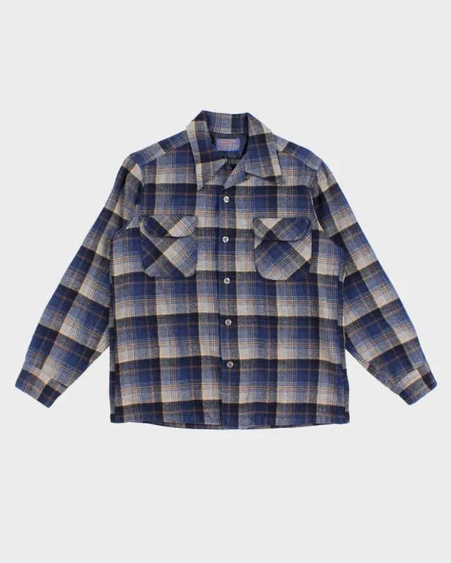 Vintage 70s Pendleton Blue Check Shirt - S/M sold by Rokit