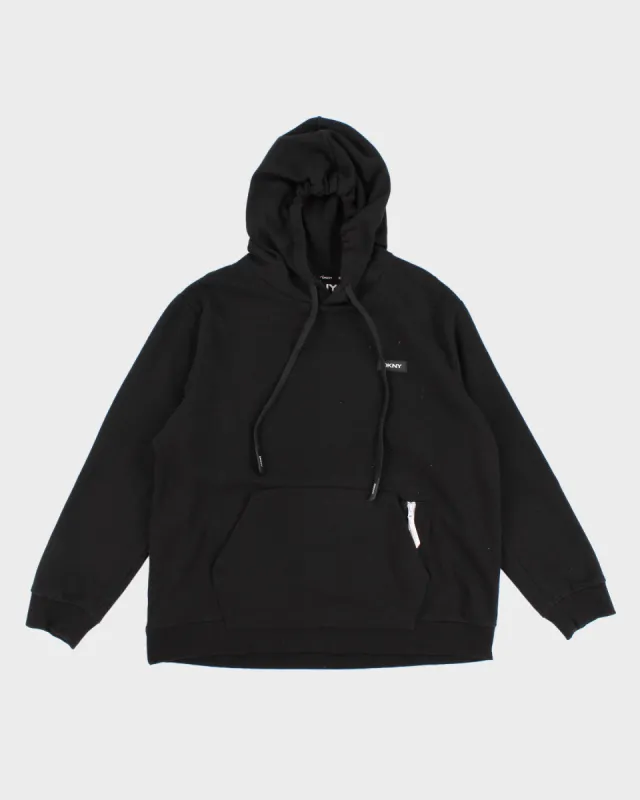DKNY Men's Black Hooded Sweatshirt - XL made by DKNY