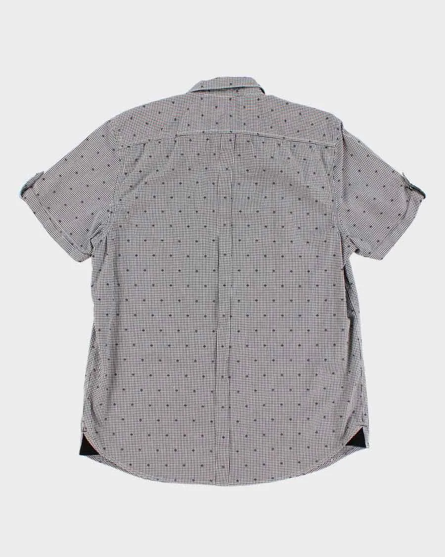 DKNY Men's Grey Plaid Short Sleeve Shirt - L sold by Rokit product image thumbnail 4