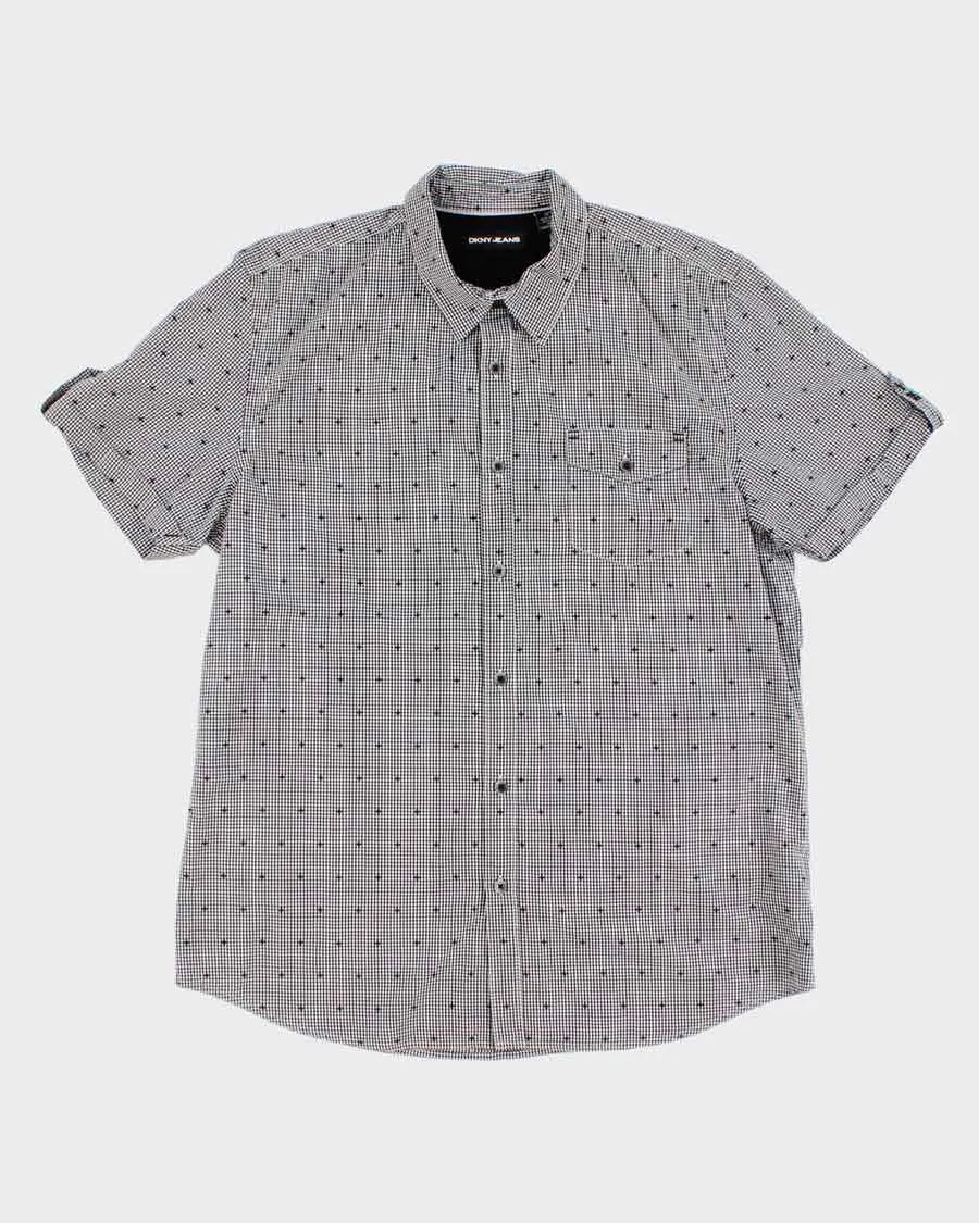 DKNY Men's Grey Plaid Short Sleeve Shirt - L sold by Rokit product image thumbnail 3